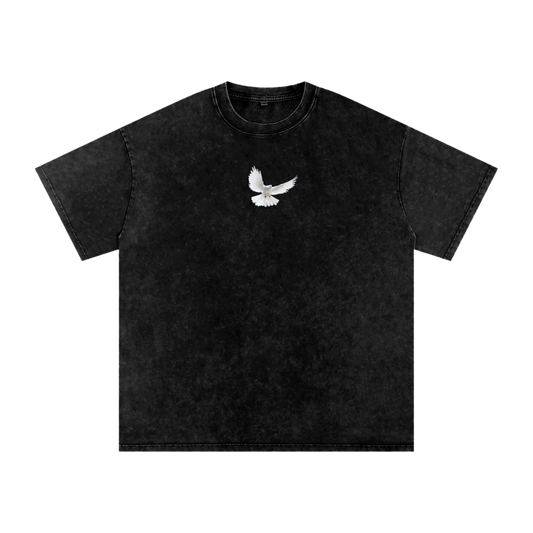 Holy Spirit come / Snow Washed Oversized Cotton T-Shirt