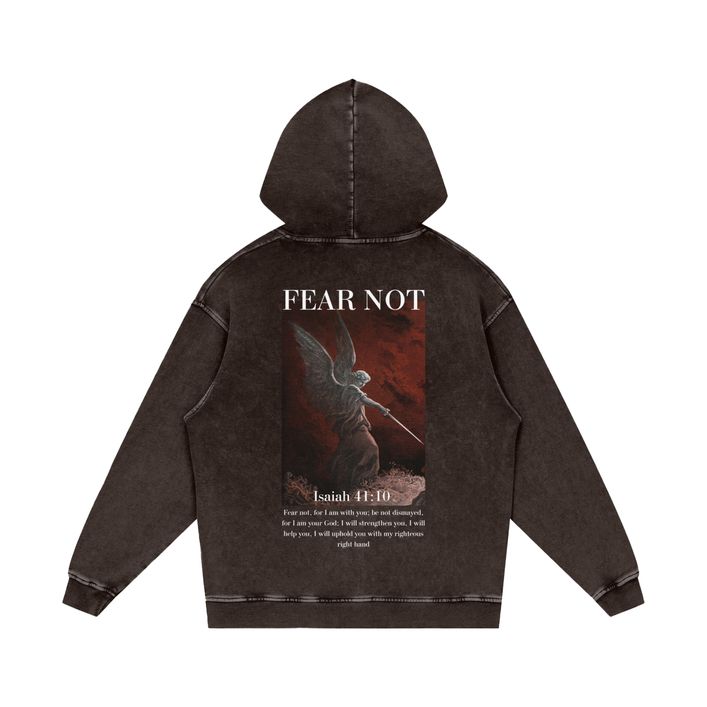 Fear not / Snow Washed Loose Cotton Hoodie
