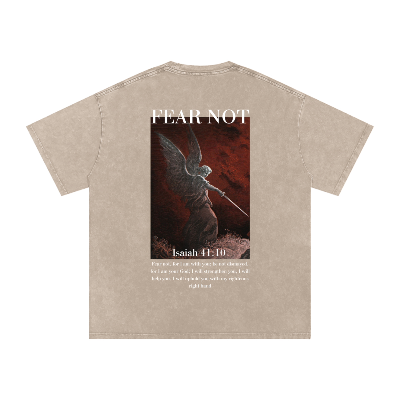 Fear not / Snow Washed Oversized Cotton T-Shirt