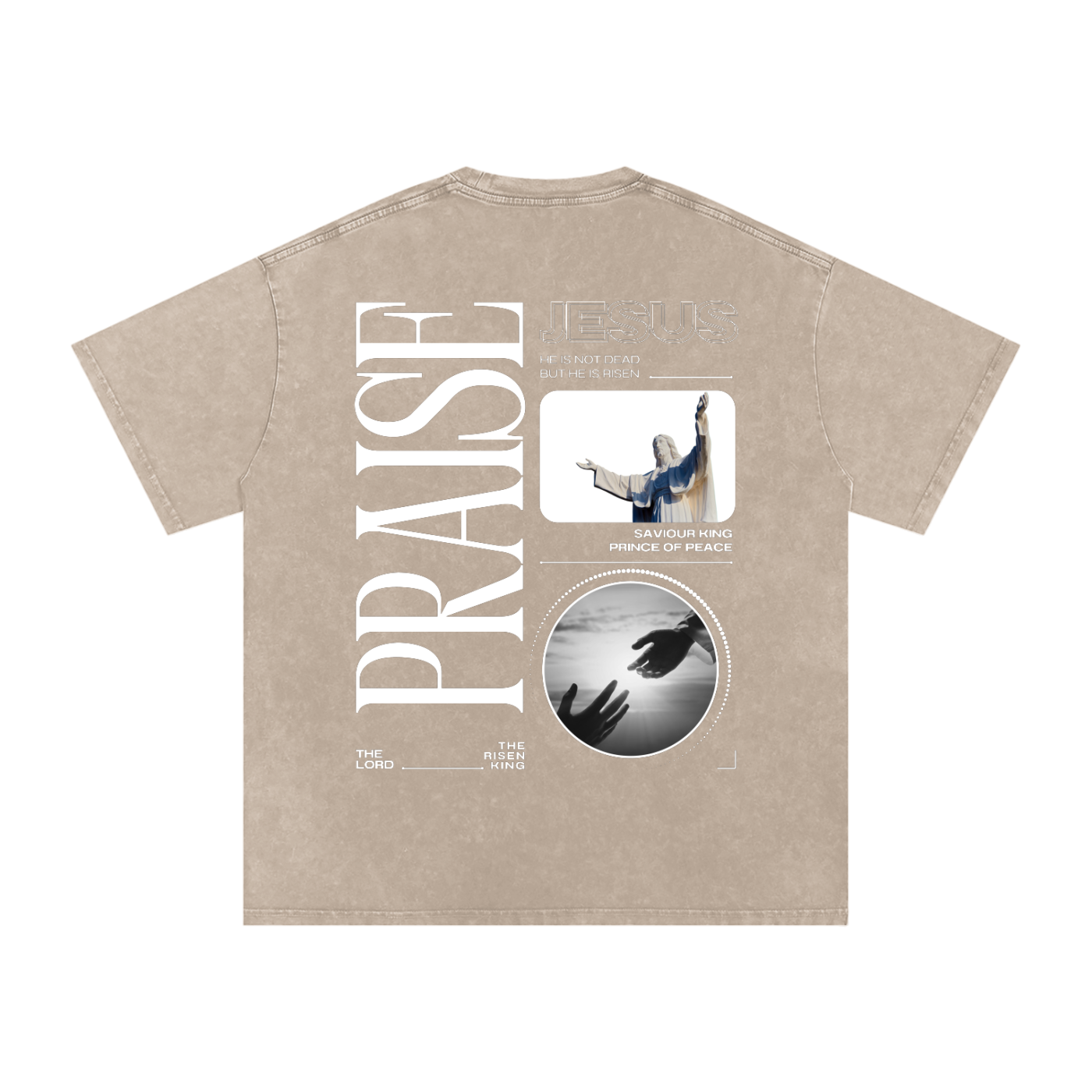 Praise Jesus / Snow Washed Oversized Cotton T-Shirt