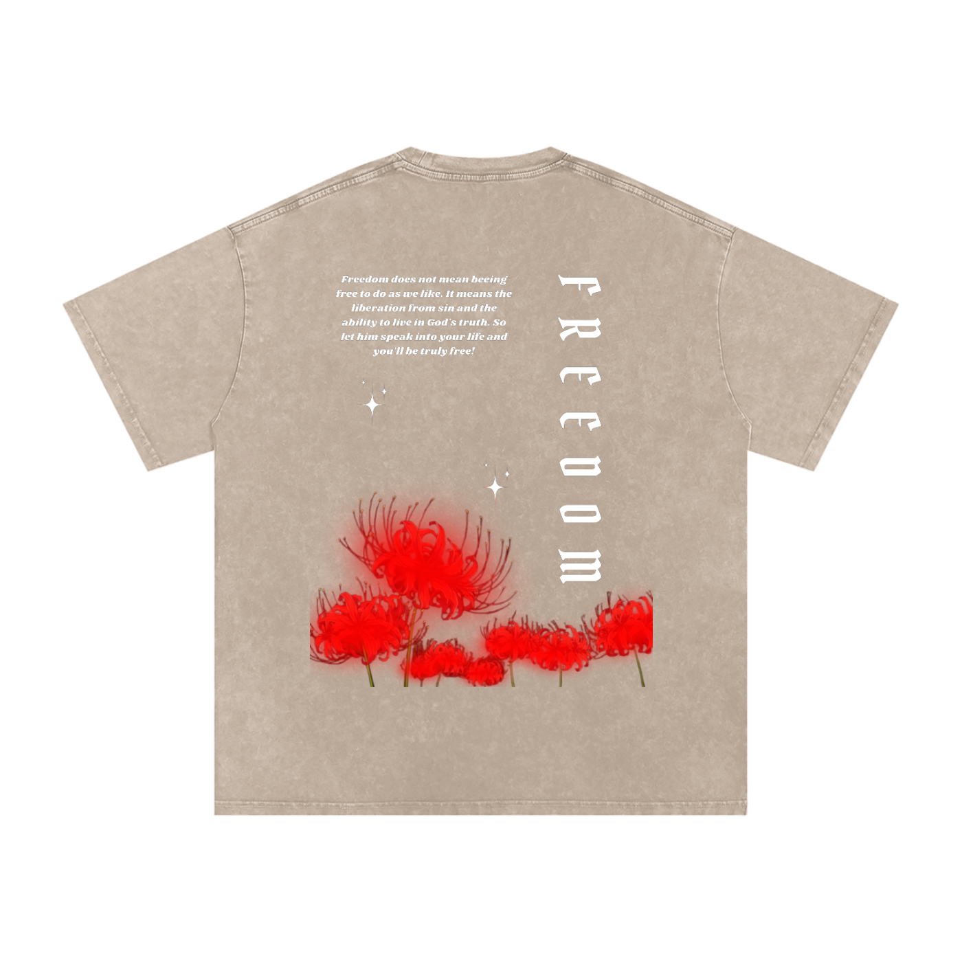 Freedom / Snow Washed Oversized Cotton T-Shirt