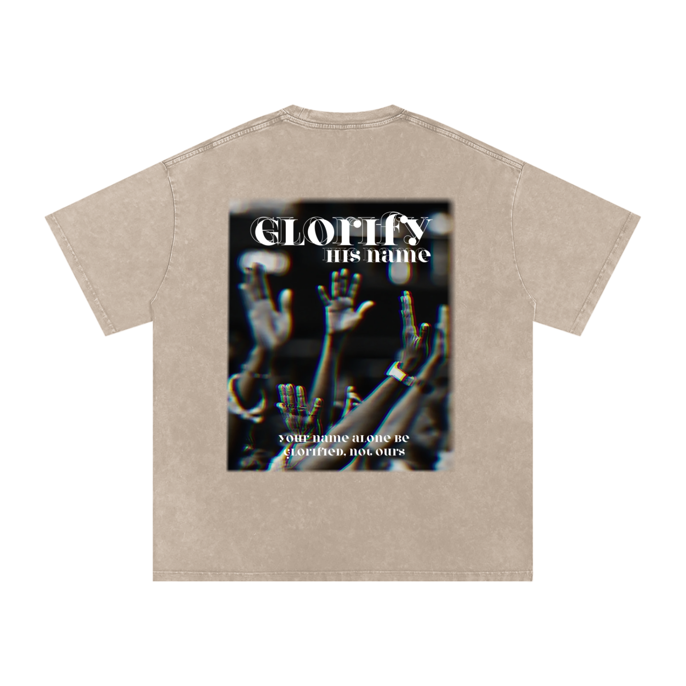Glorify his name / Snow Washed Oversized Cotton T-Shirt