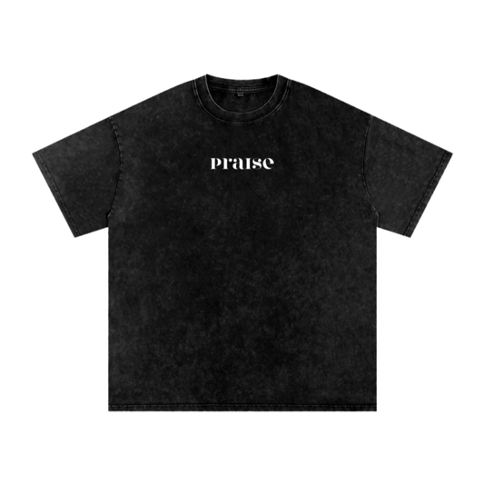 Glorify his name / Snow Washed Oversized Cotton T-Shirt
