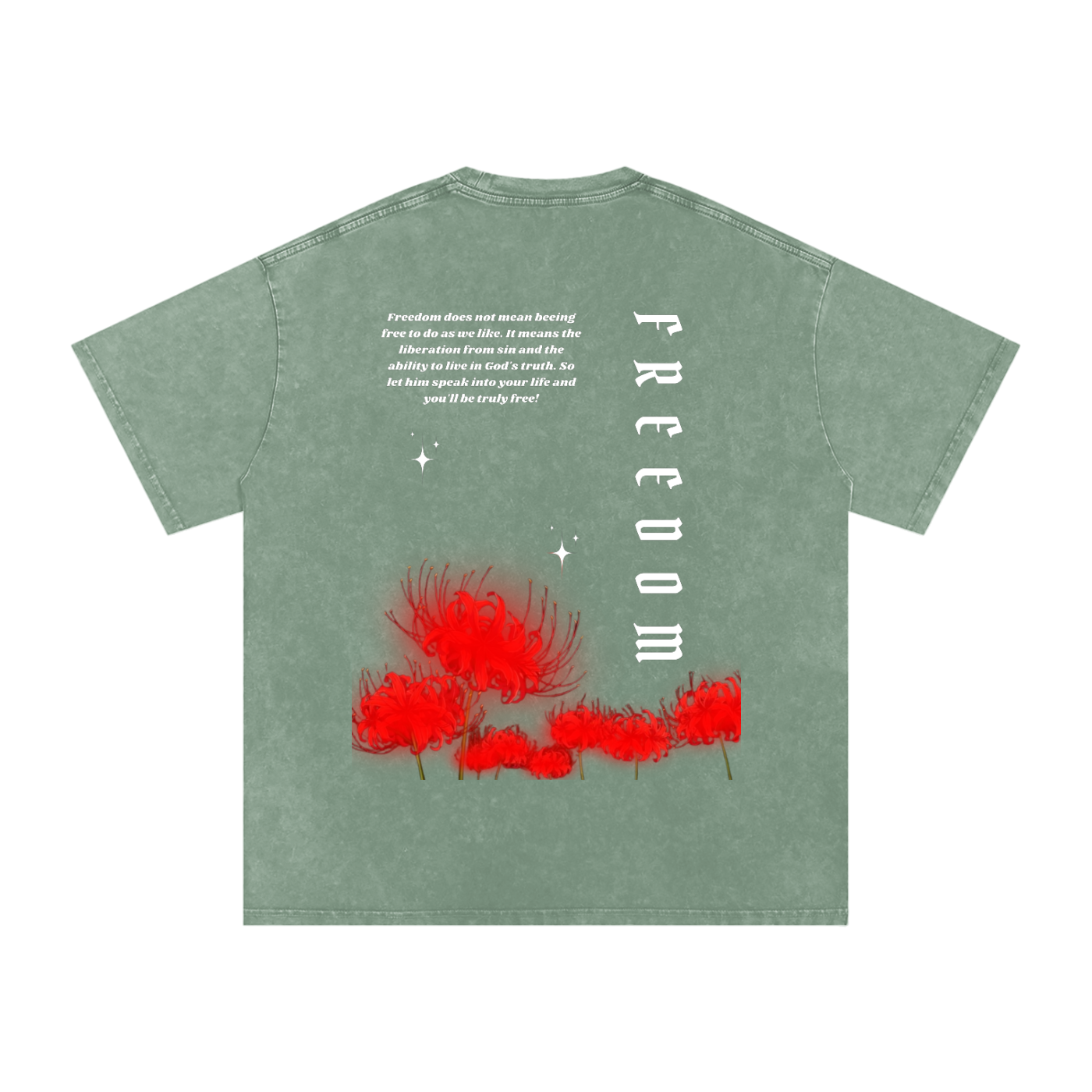 Freedom / Snow Washed Oversized Cotton T-Shirt