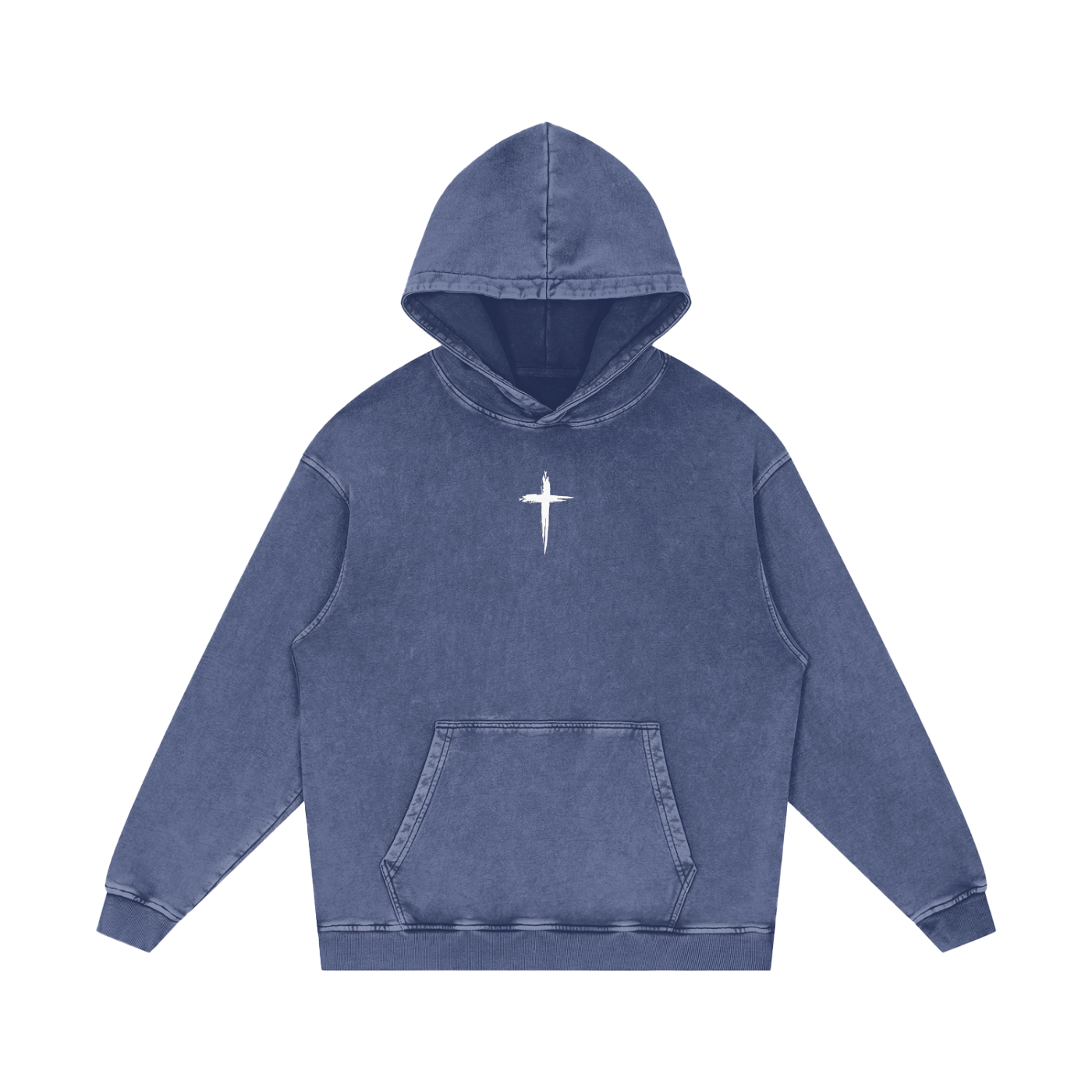 Î will fear no evil / Snow Washed Loose Cotton Hoodie