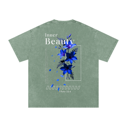 Snow Washed Oversized Cotton T-Shirt