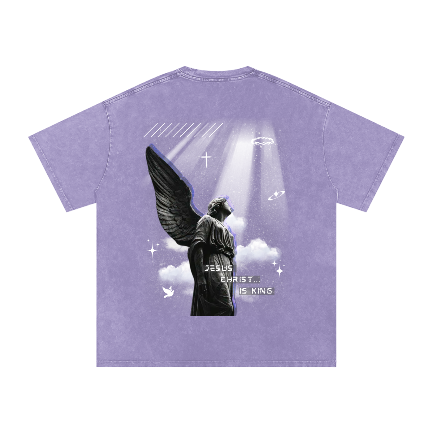 Jesus Christ is king / Snow Washed Oversized Cotton T-Shirt