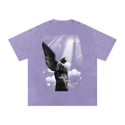 Jesus Christ is king / Snow Washed Oversized Cotton T-Shirt