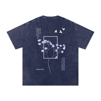 Psalm 23 / Snow Washed Oversized Cotton T-Shirt