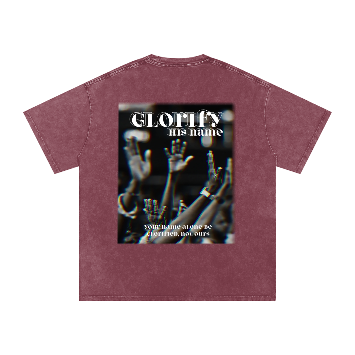 Glorify his name / Snow Washed Oversized Cotton T-Shirt