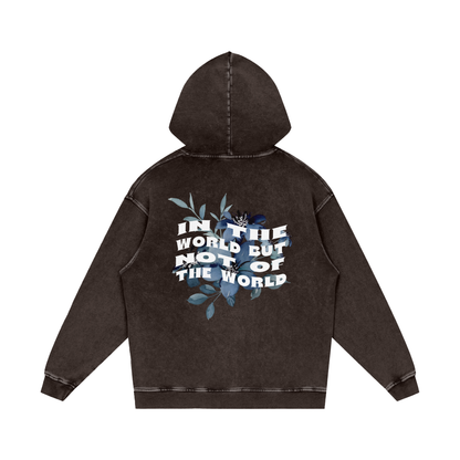 In the world but not of the world / Snow Washed Loose Cotton Hoodie