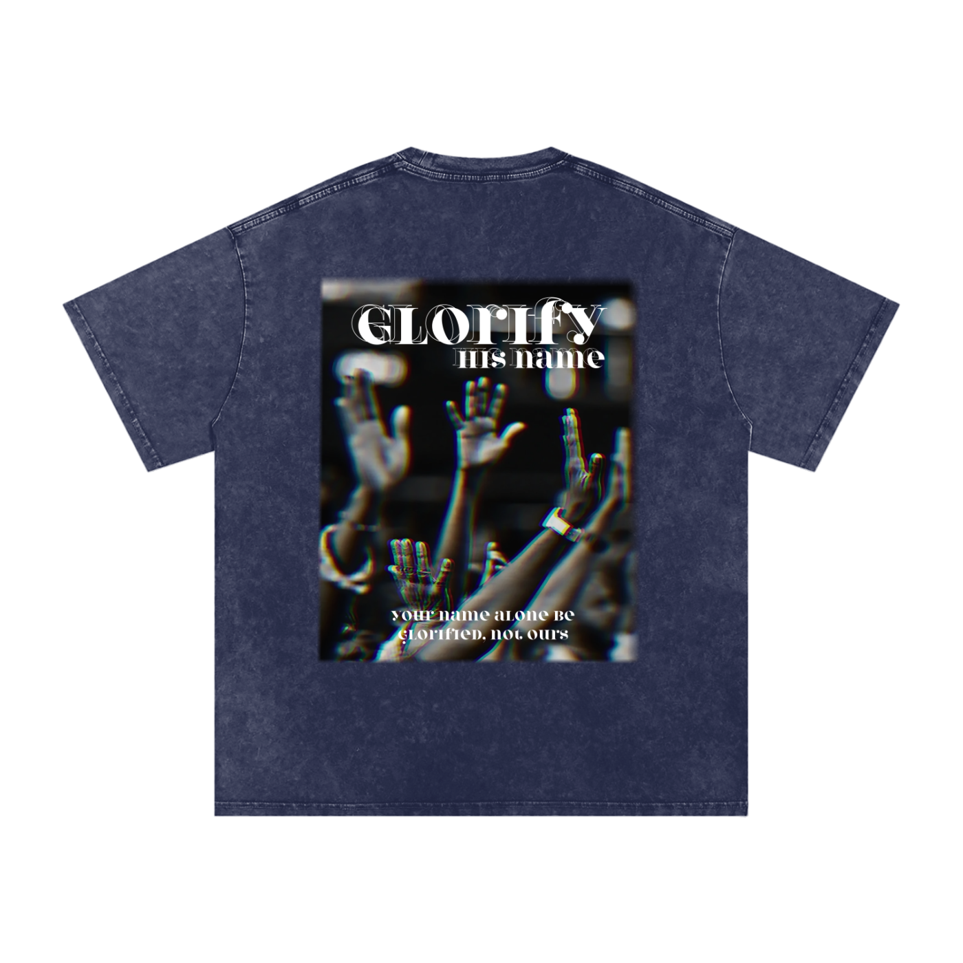 Glorify his name / Snow Washed Oversized Cotton T-Shirt