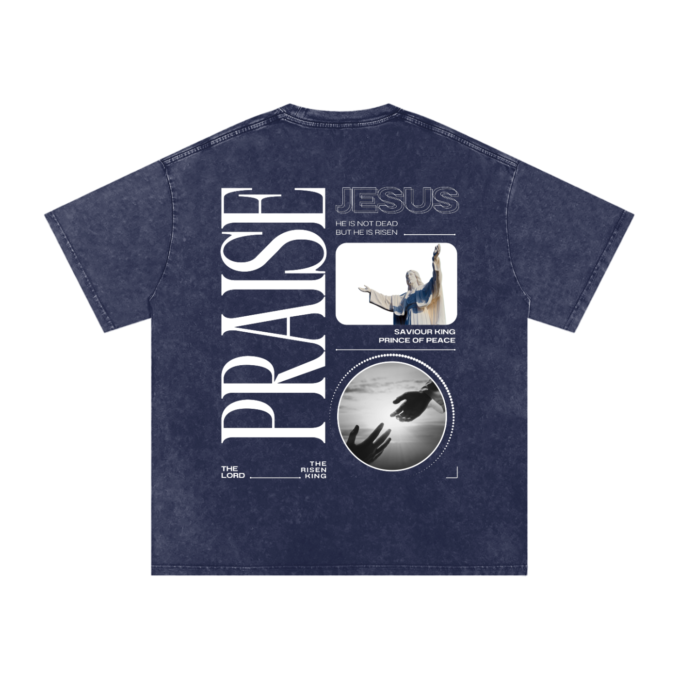Praise Jesus / Snow Washed Oversized Cotton T-Shirt
