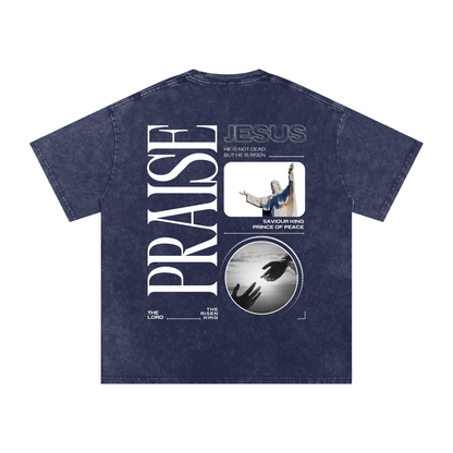 Praise Jesus / Snow Washed Oversized Cotton T-Shirt