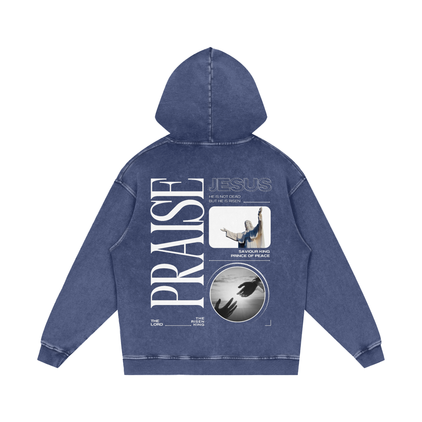 Praise Jesus / Snow Washed Loose Cotton Hoodie