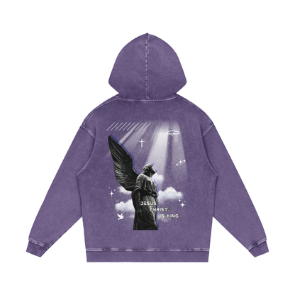 Jesus Christ is King / Snow Washed Loose Cotton Hoodie