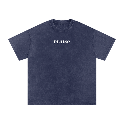 Glorify his name / Snow Washed Oversized Cotton T-Shirt
