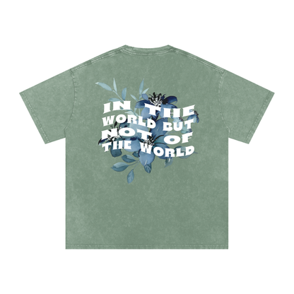 In the world but not of the world / Snow Washed Oversized Cotton T-Shirt