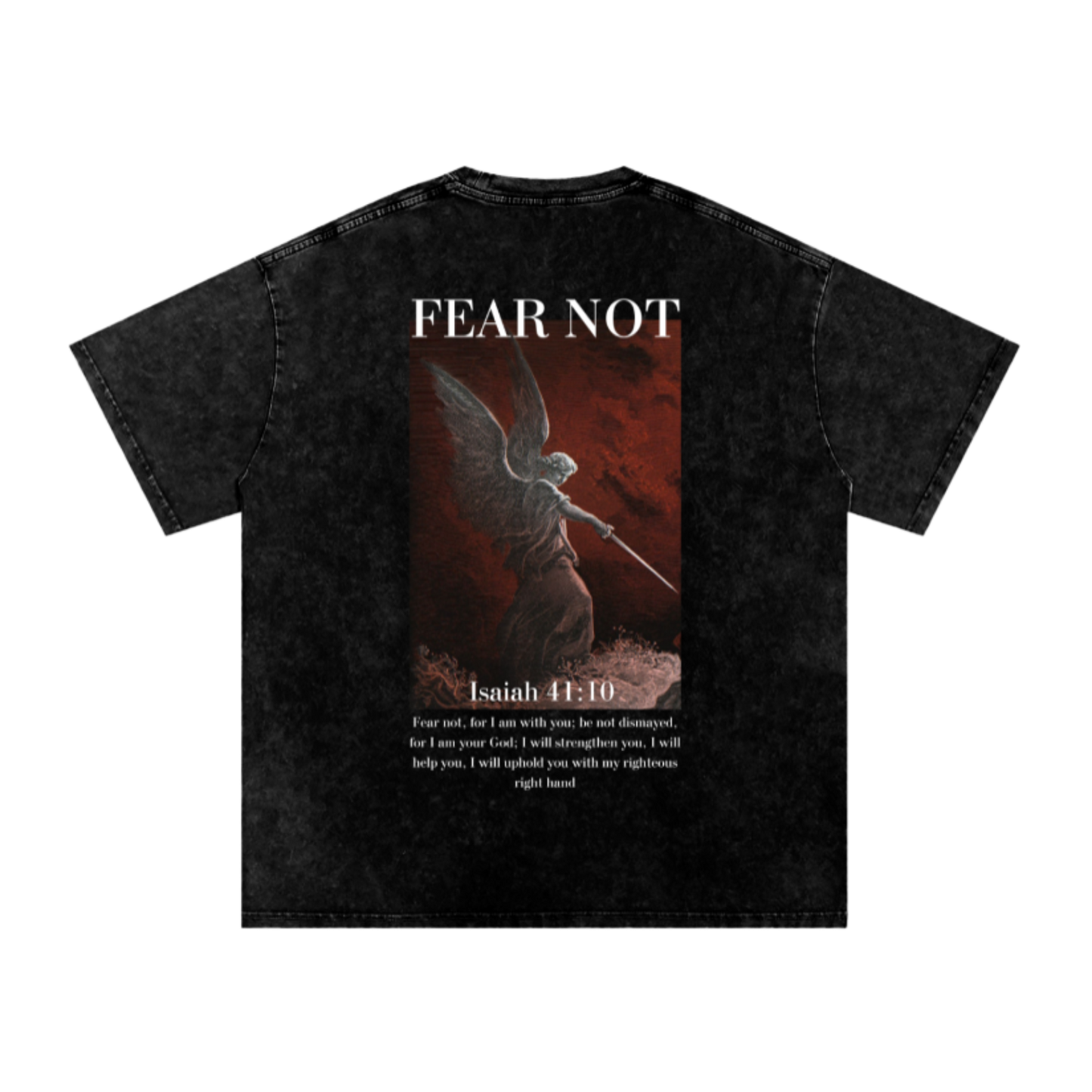 Fear not / Snow Washed Oversized Cotton T-Shirt