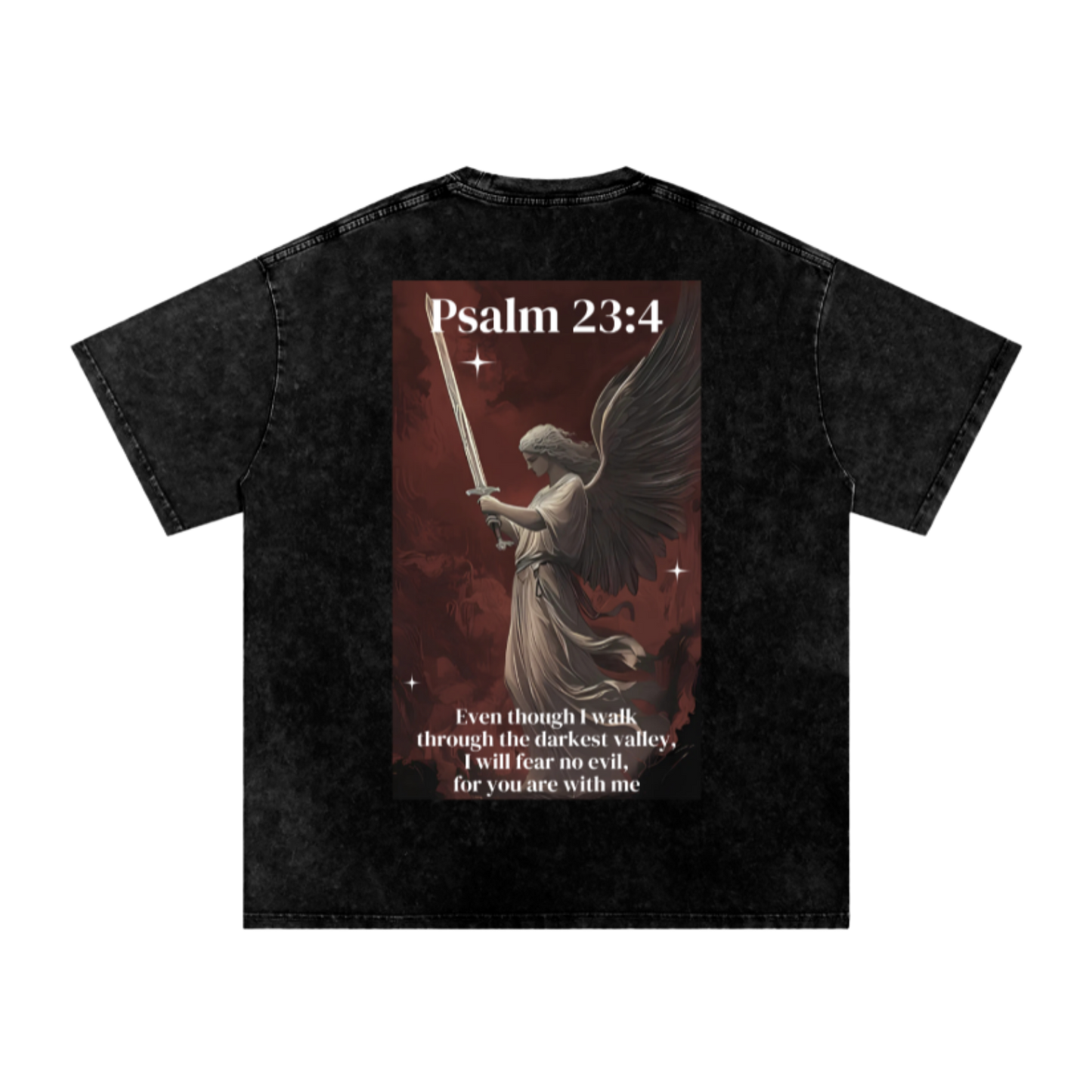 I will fear no evil / Snow Washed Oversized Cotton T-Shirt