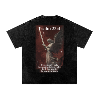 I will fear no evil / Snow Washed Oversized Cotton T-Shirt
