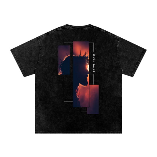 Gods Plan / Snow Washed Oversized Cotton T-Shirt