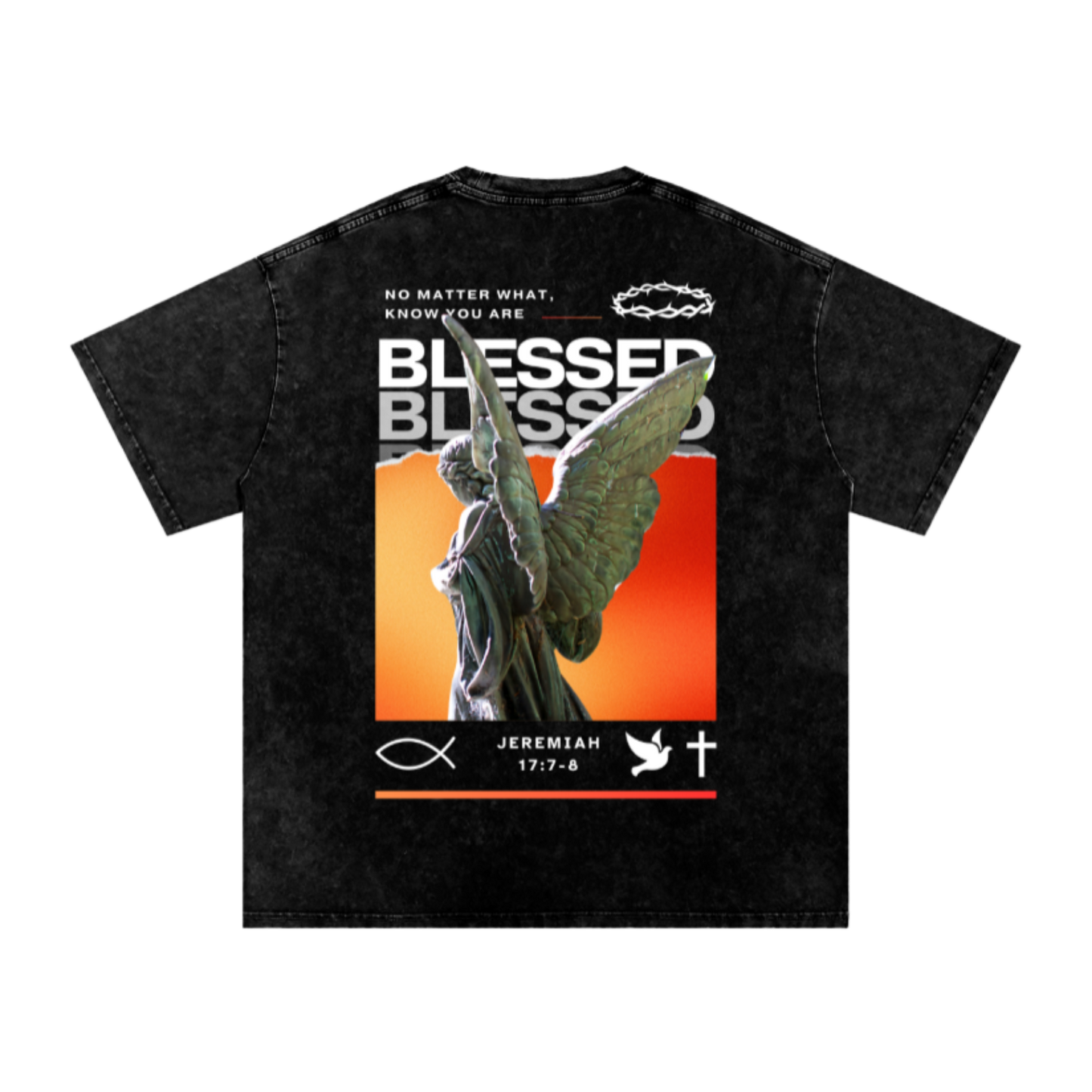 Know you are blessed / Snow Washed Oversized Cotton T-Shirt