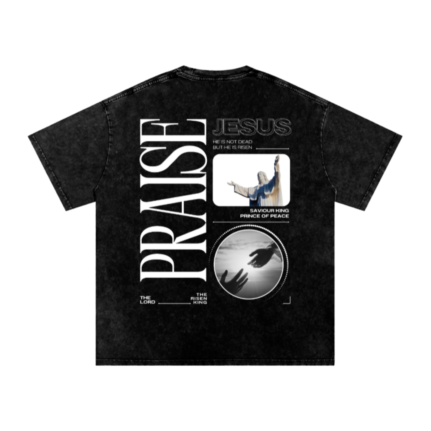 Praise Jesus / Snow Washed Oversized Cotton T-Shirt