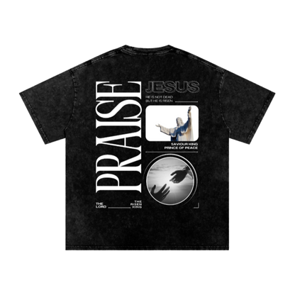 Praise Jesus / Snow Washed Oversized Cotton T-Shirt