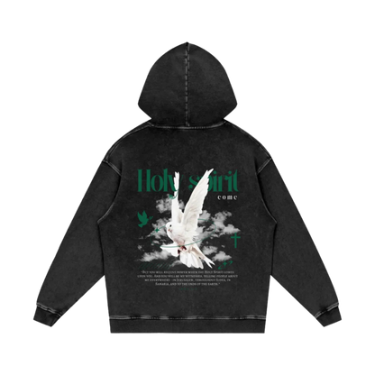 Holy Spirit come / Snow Washed Loose Cotton Hoodie