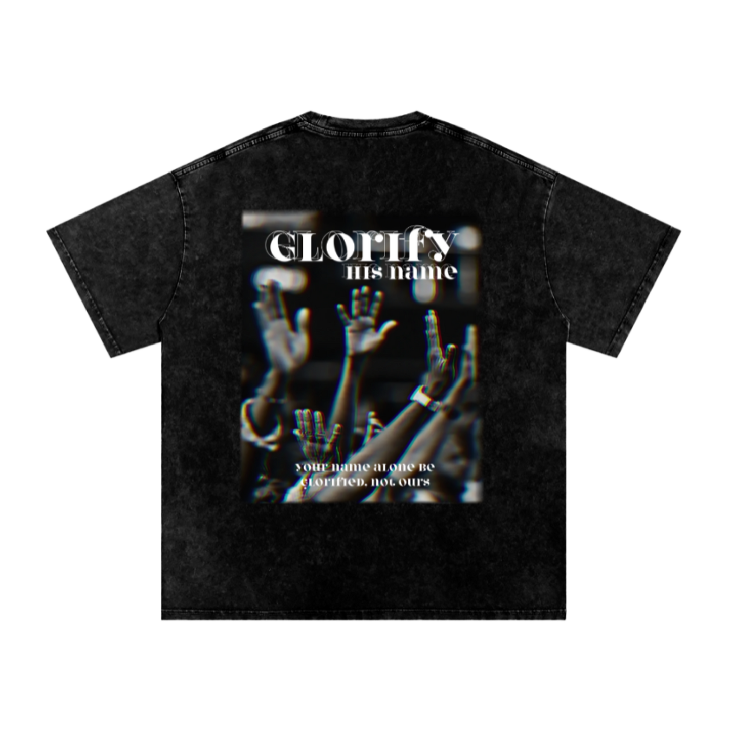 Glorify his name / Snow Washed Oversized Cotton T-Shirt
