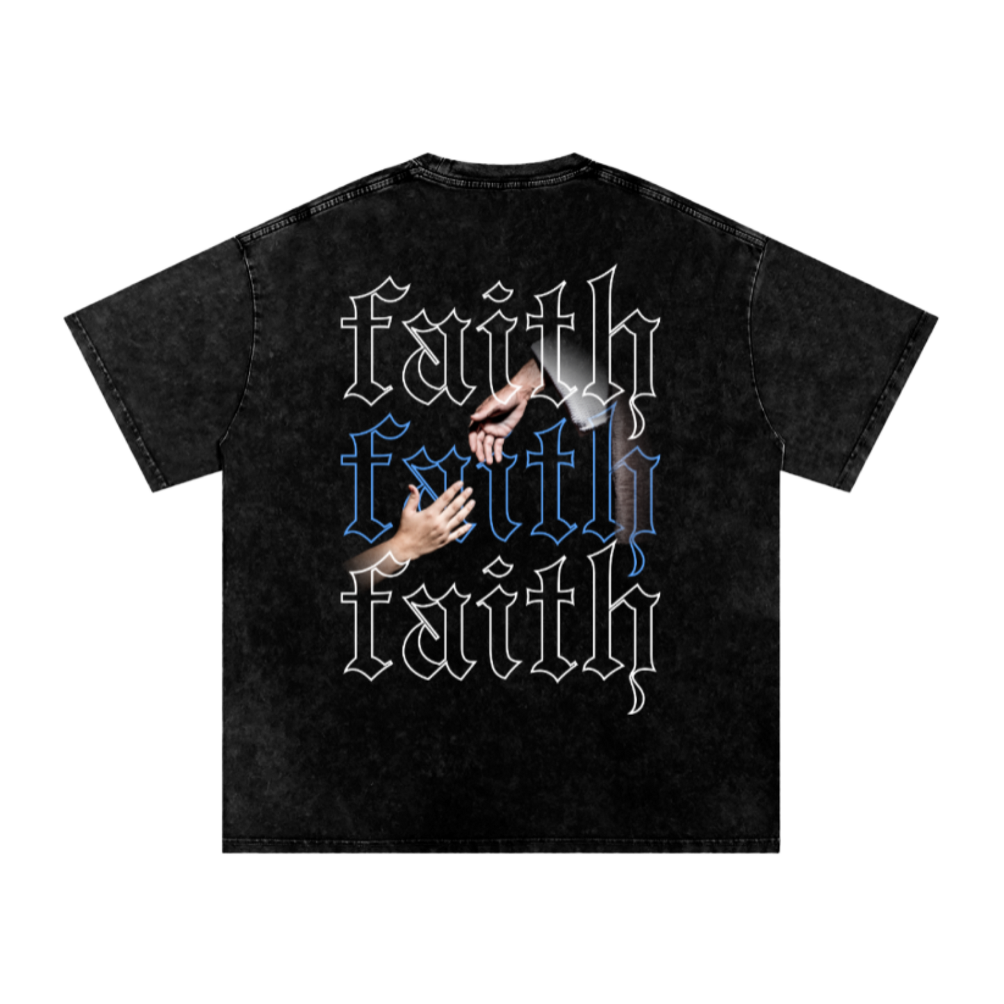Faith / Snow Washed Oversized Cotton T-Shirt