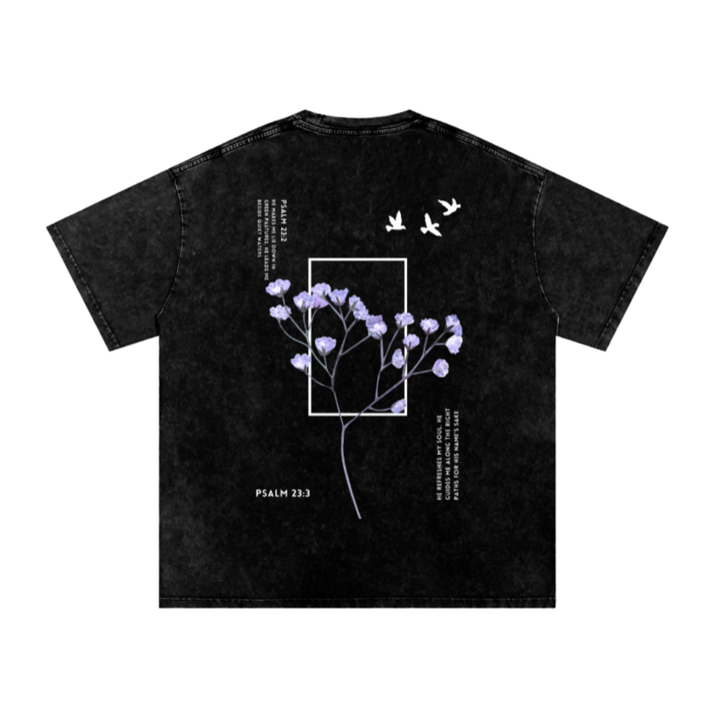 Psalm 23 / Snow Washed Oversized Cotton T-Shirt