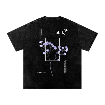 Psalm 23 / Snow Washed Oversized Cotton T-Shirt