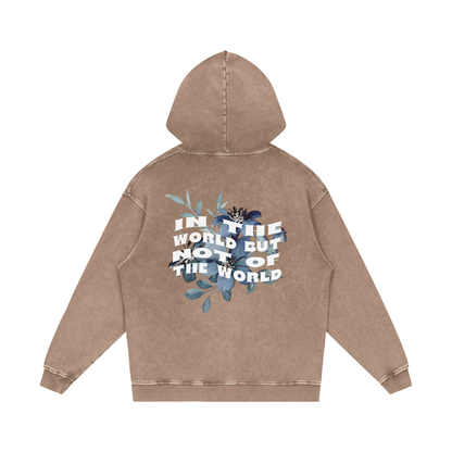 In the world but not of the world / Snow Washed Loose Cotton Hoodie