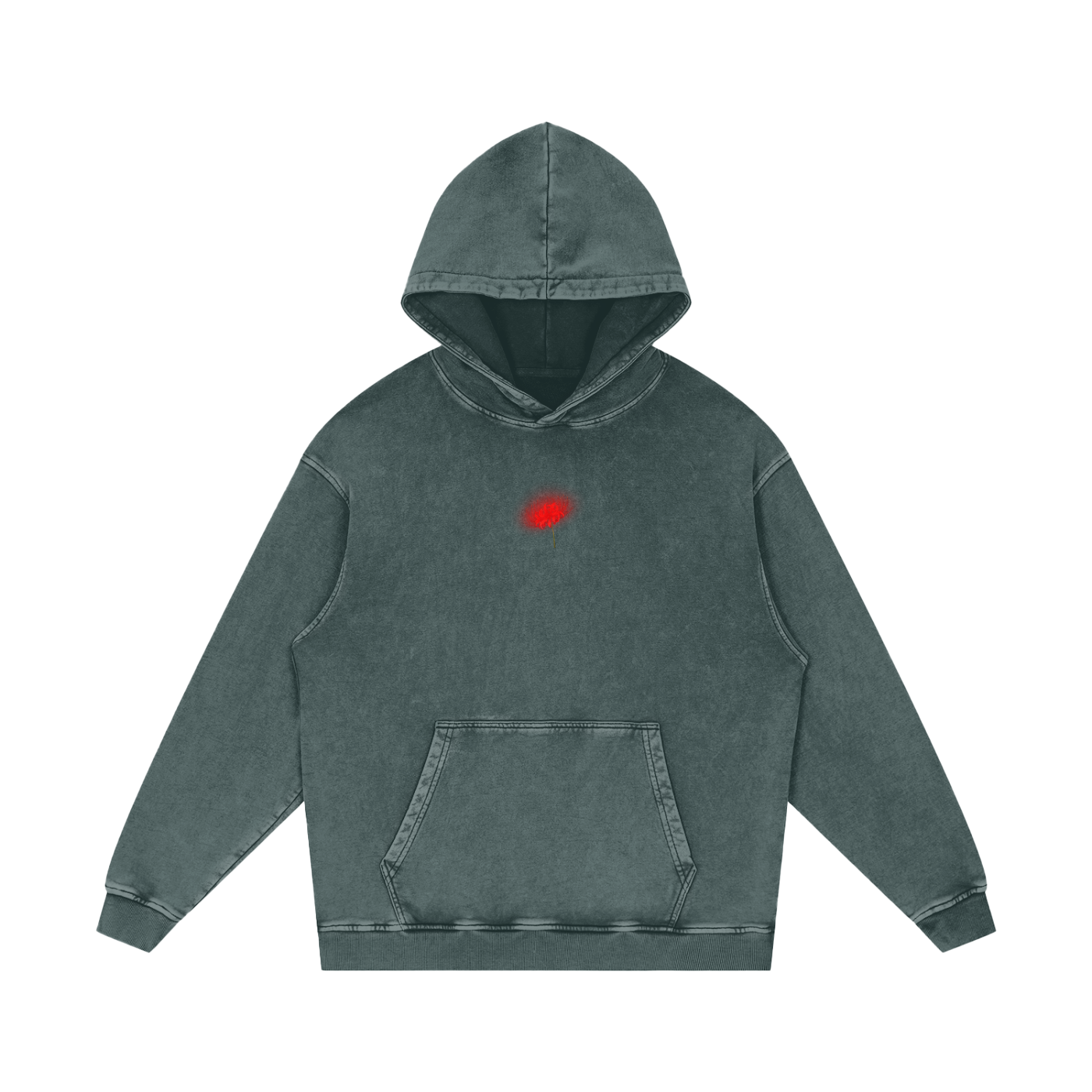 Freedom / Snow Washed Loose Cotton Hoodie