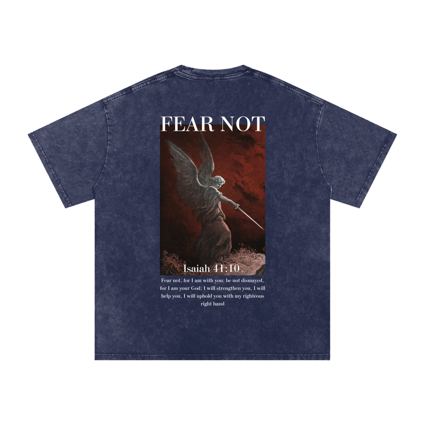 Fear not / Snow Washed Oversized Cotton T-Shirt