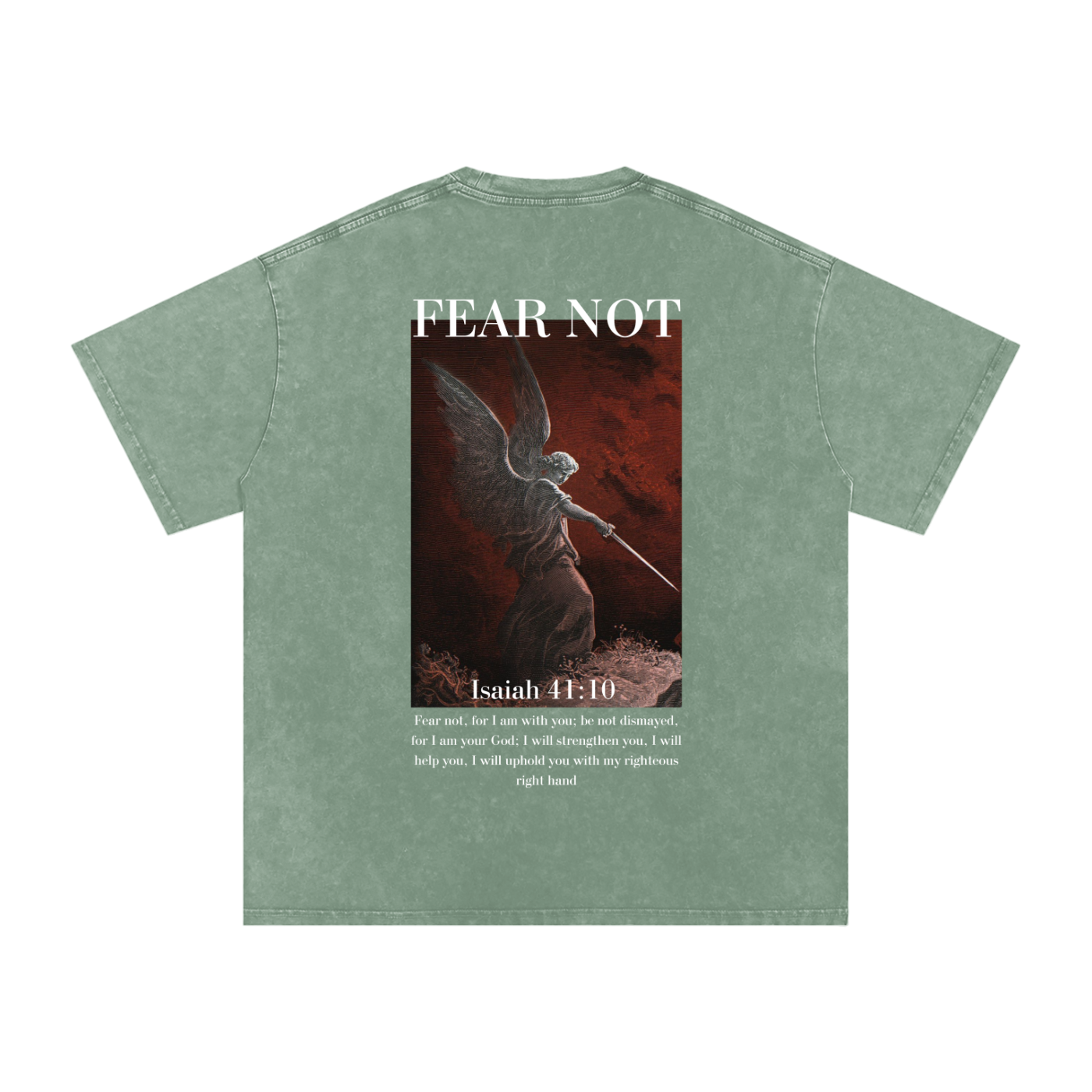 Fear not / Snow Washed Oversized Cotton T-Shirt