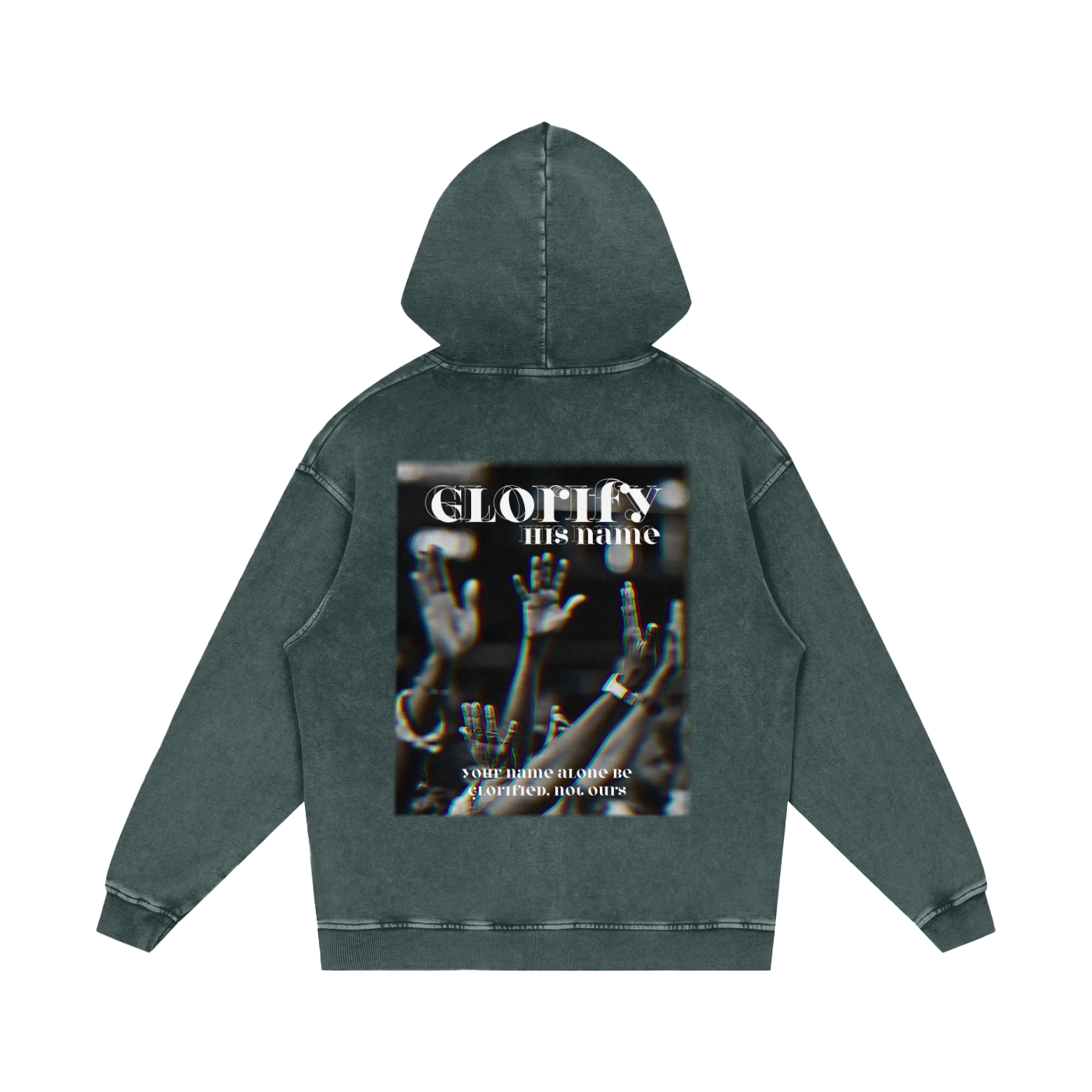 Glorify his name / Snow Washed Loose Cotton Hoodie