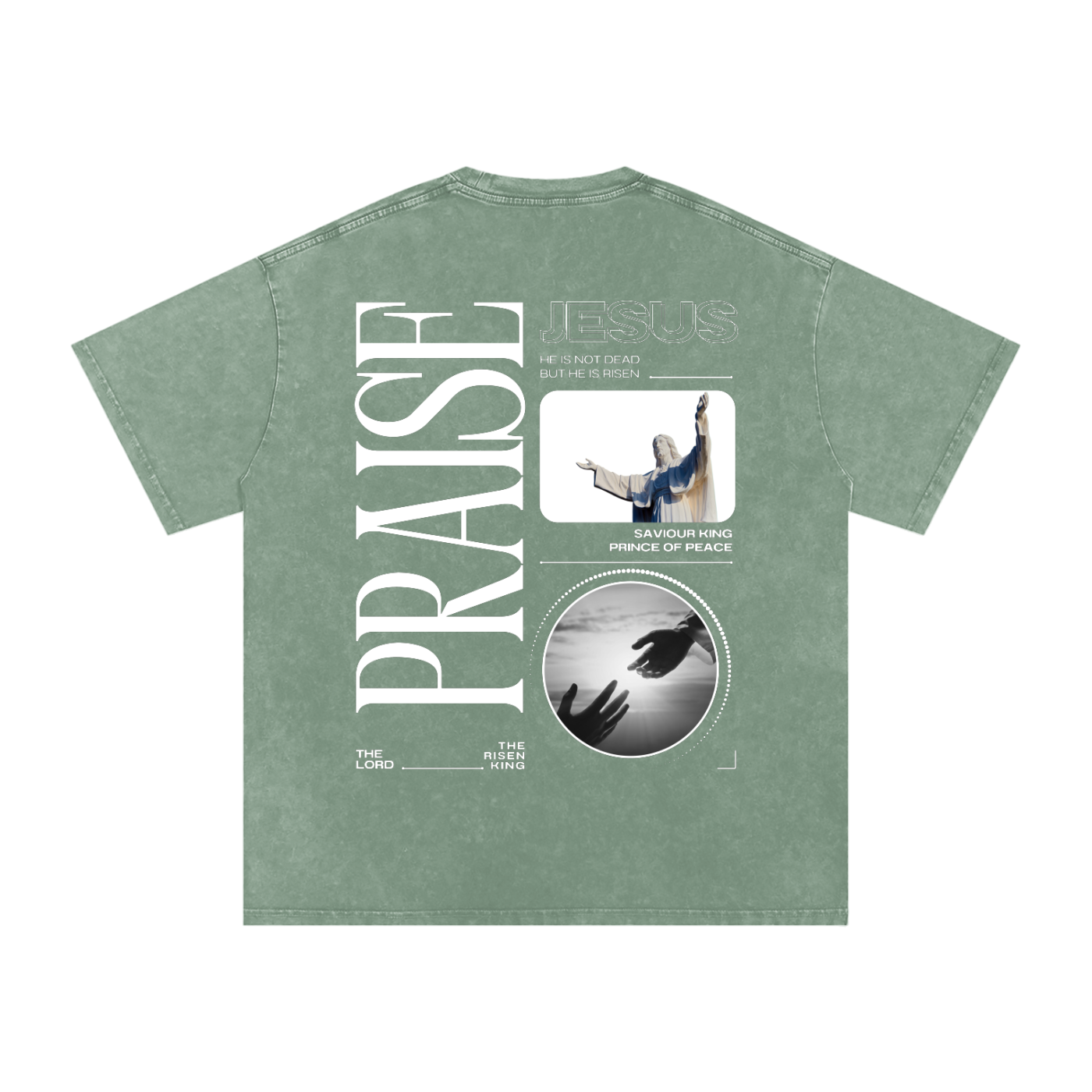 Praise Jesus / Snow Washed Oversized Cotton T-Shirt