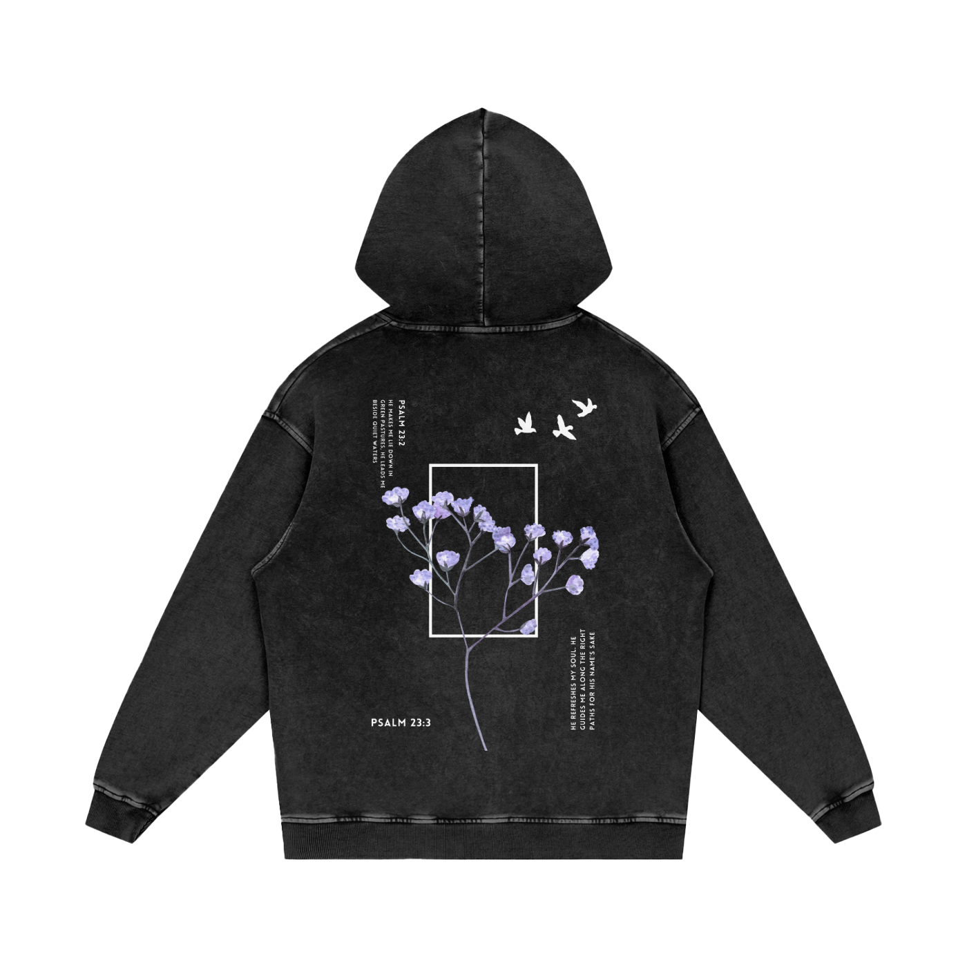 Snow Washed Loose Cotton Hoodie