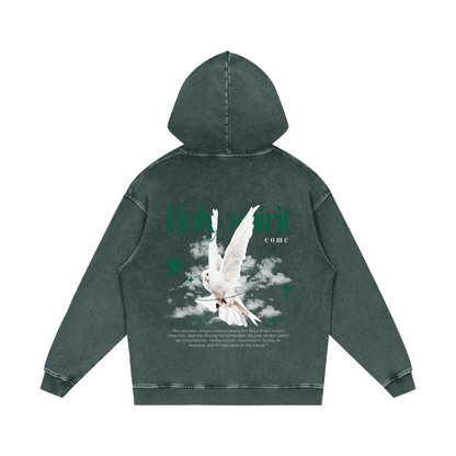 Holy Spirit come / Snow Washed Loose Cotton Hoodie