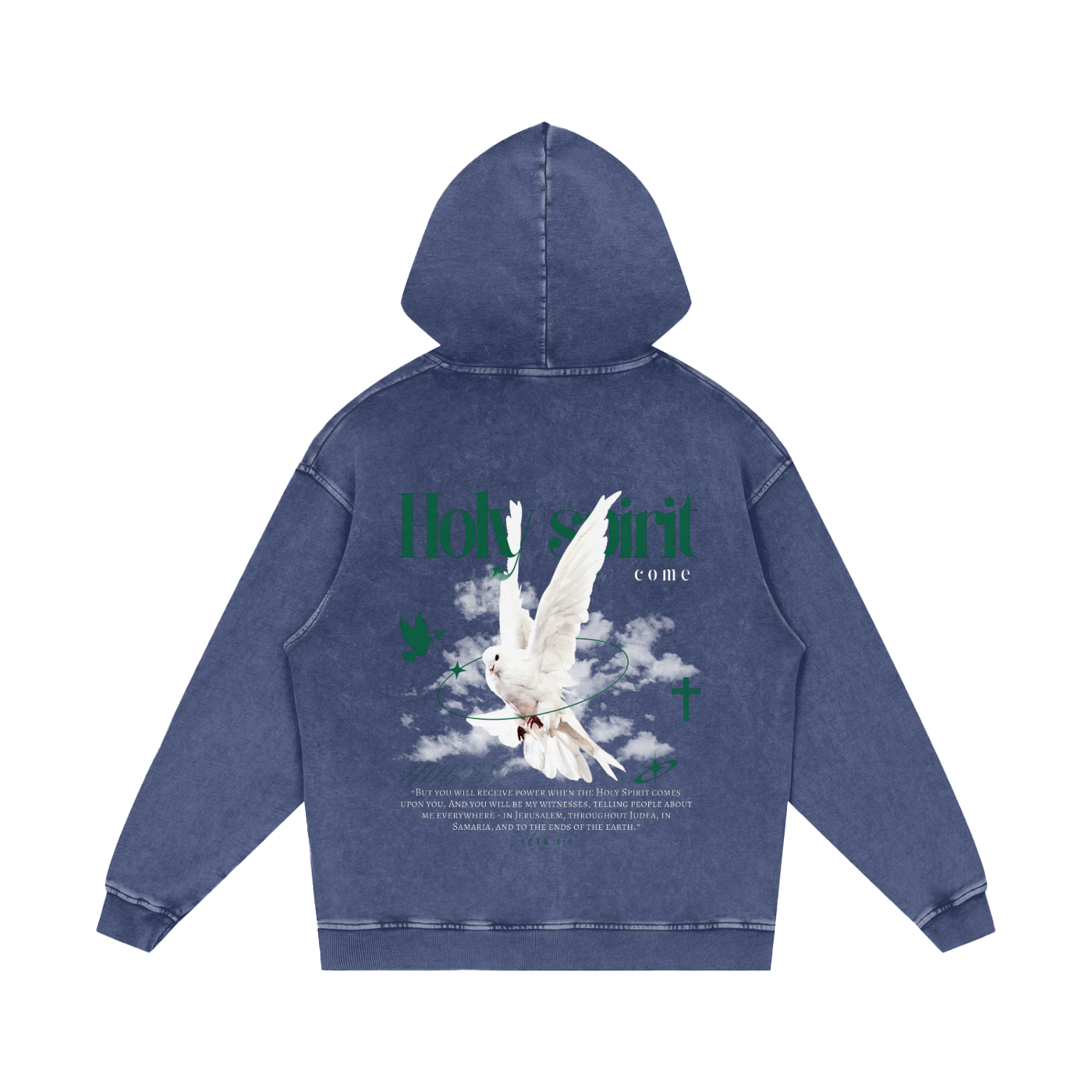 Holy Spirit come / Snow Washed Loose Cotton Hoodie