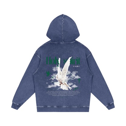 Holy Spirit come / Snow Washed Loose Cotton Hoodie