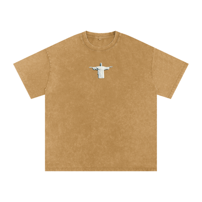 Praise Jesus / Snow Washed Oversized Cotton T-Shirt