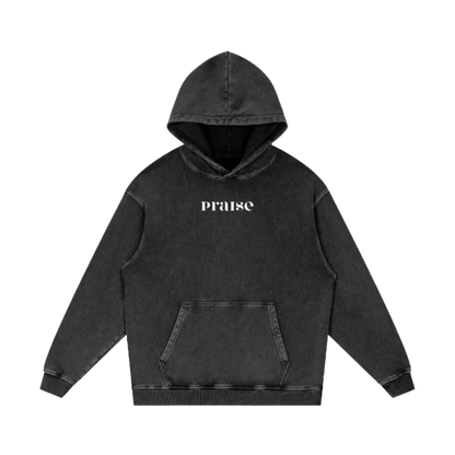 Glorify his name / Snow Washed Loose Cotton Hoodie