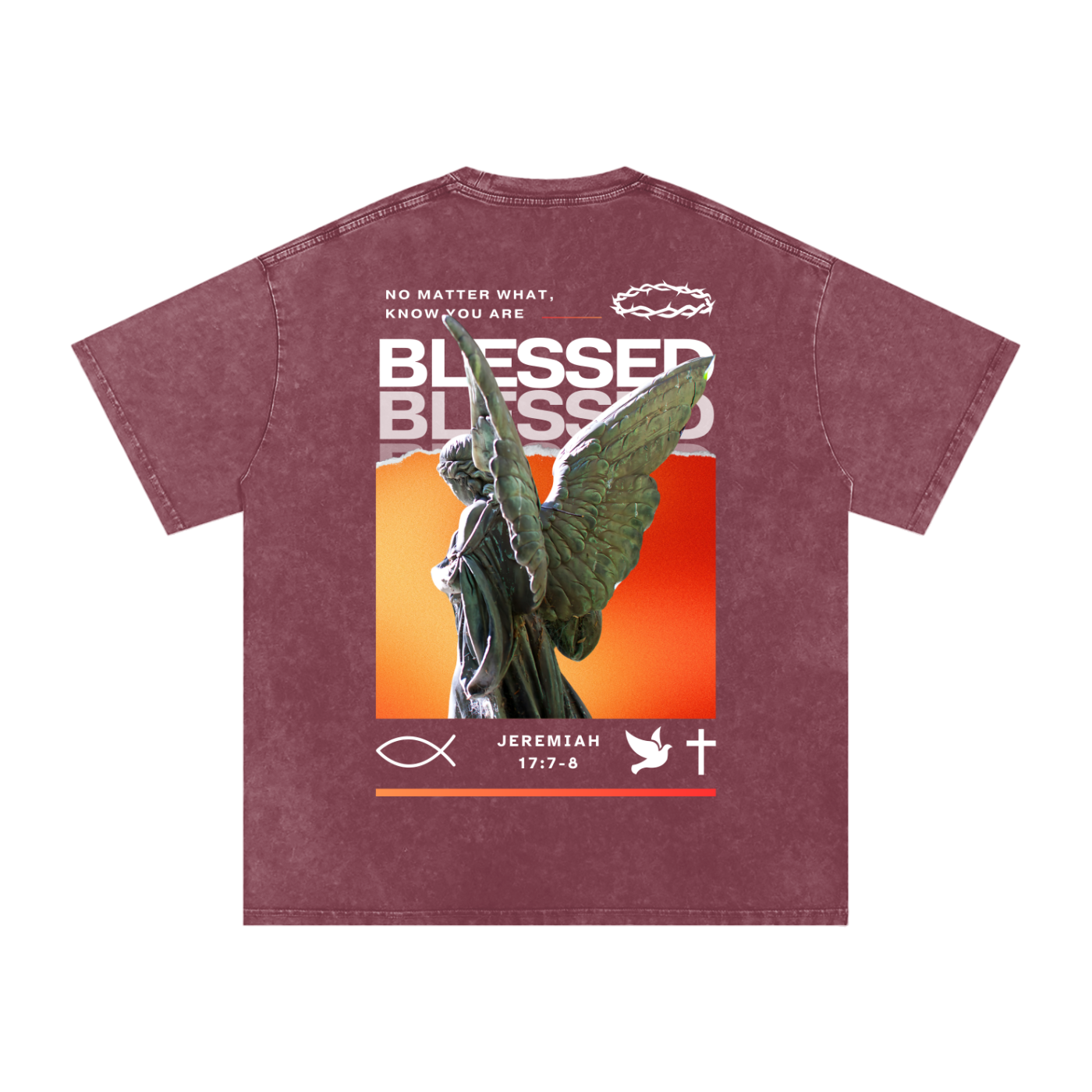 Know you are blessed / Snow Washed Oversized Cotton T-Shirt