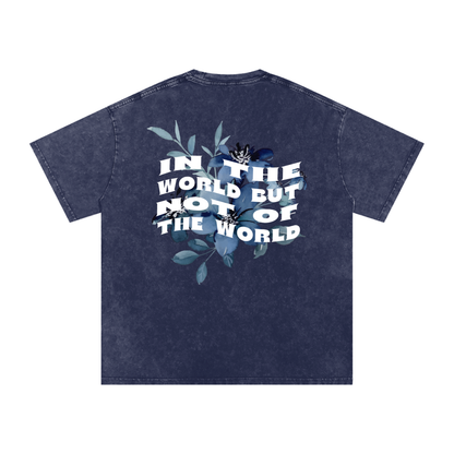 In the world but not of the world / Snow Washed Oversized Cotton T-Shirt