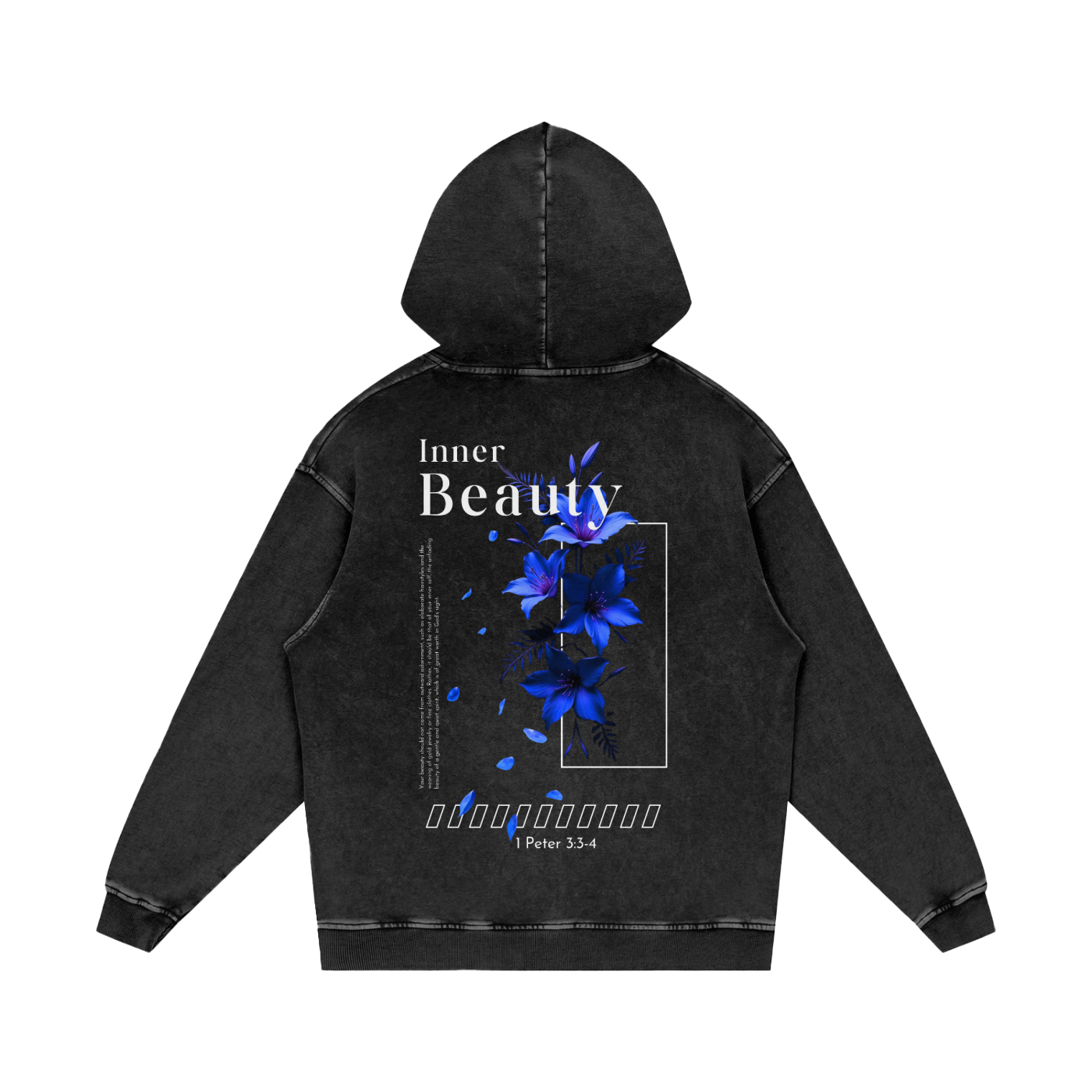 Snow Washed Loose Cotton Hoodie