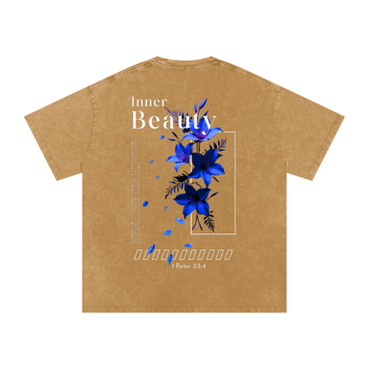 Snow Washed Oversized Cotton T-Shirt